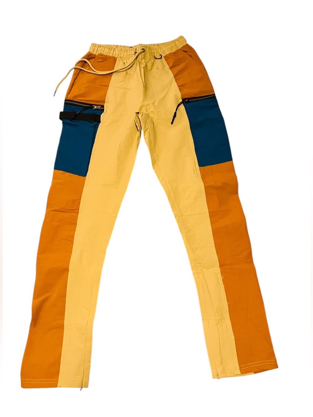 Motive NWT Men's Beige, Orange & Blue Contrast Utility Joggers - Picture 3 of 10